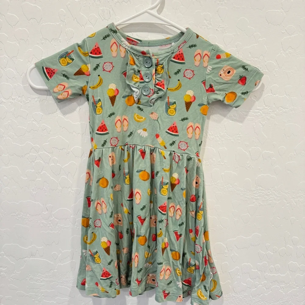 Gigi and Max Bamboo Dress Girls 2T 3T Summer A-line Casual Comfortable Ruffle